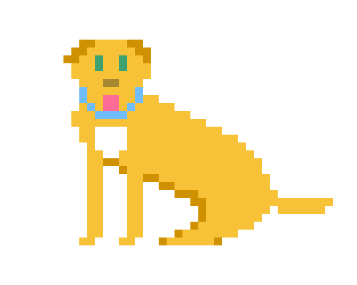 Gif image of a yellow pitpul dog happily shakin her head